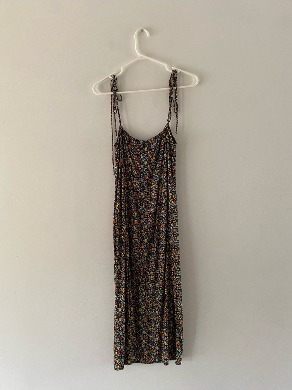 Motel Rocks Black Floral Tie-Shoulder Maxi Slip Dress - Picture 6 of 8